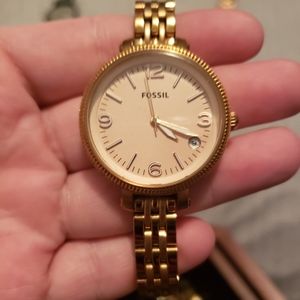 Fossil "Boyfriend" Blush face with Gold Links